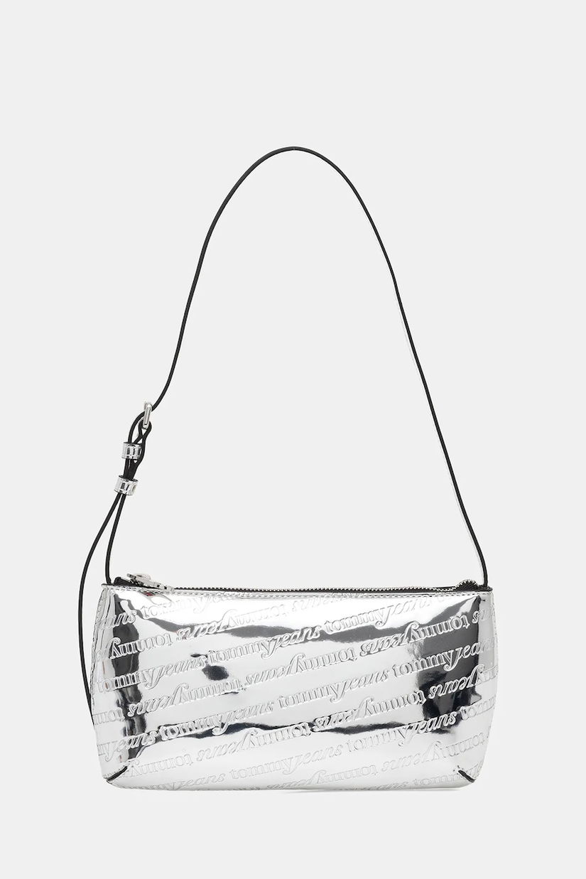 Tommy Jeans poșetă culoarea argintiu, AW0AW18009