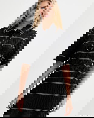 Nanushka rochie culoarea negru, mini, drept, NW25PFDR09999