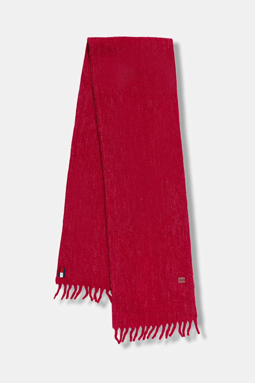 Tommy Jeans eșarfă cu lână culoarea roz, uni, AW0AW17903