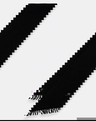 Tommy Jeans eșarfă cu lână culoarea negru, uni, AW0AW17903