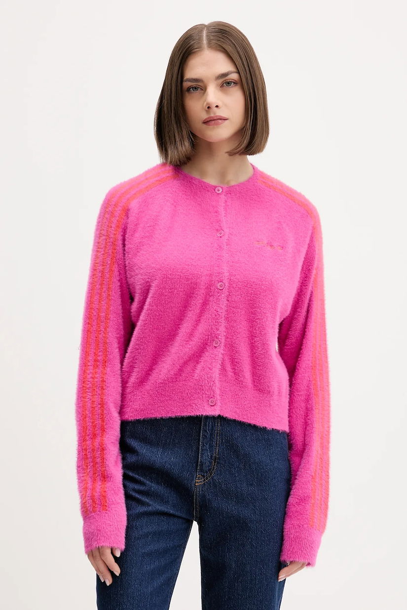 adidas Originals cardigan Fluffy Cardigan culoarea roz, light, JW3645