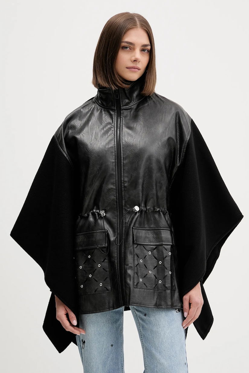 Desigual poncho EYELETS ALDAMA culoarea negru, 25WAIA08