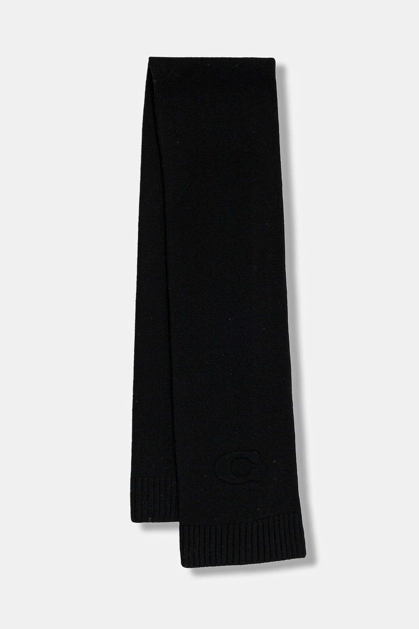 Coach eșarfă cu lână culoarea negru, uni, 29CCL86