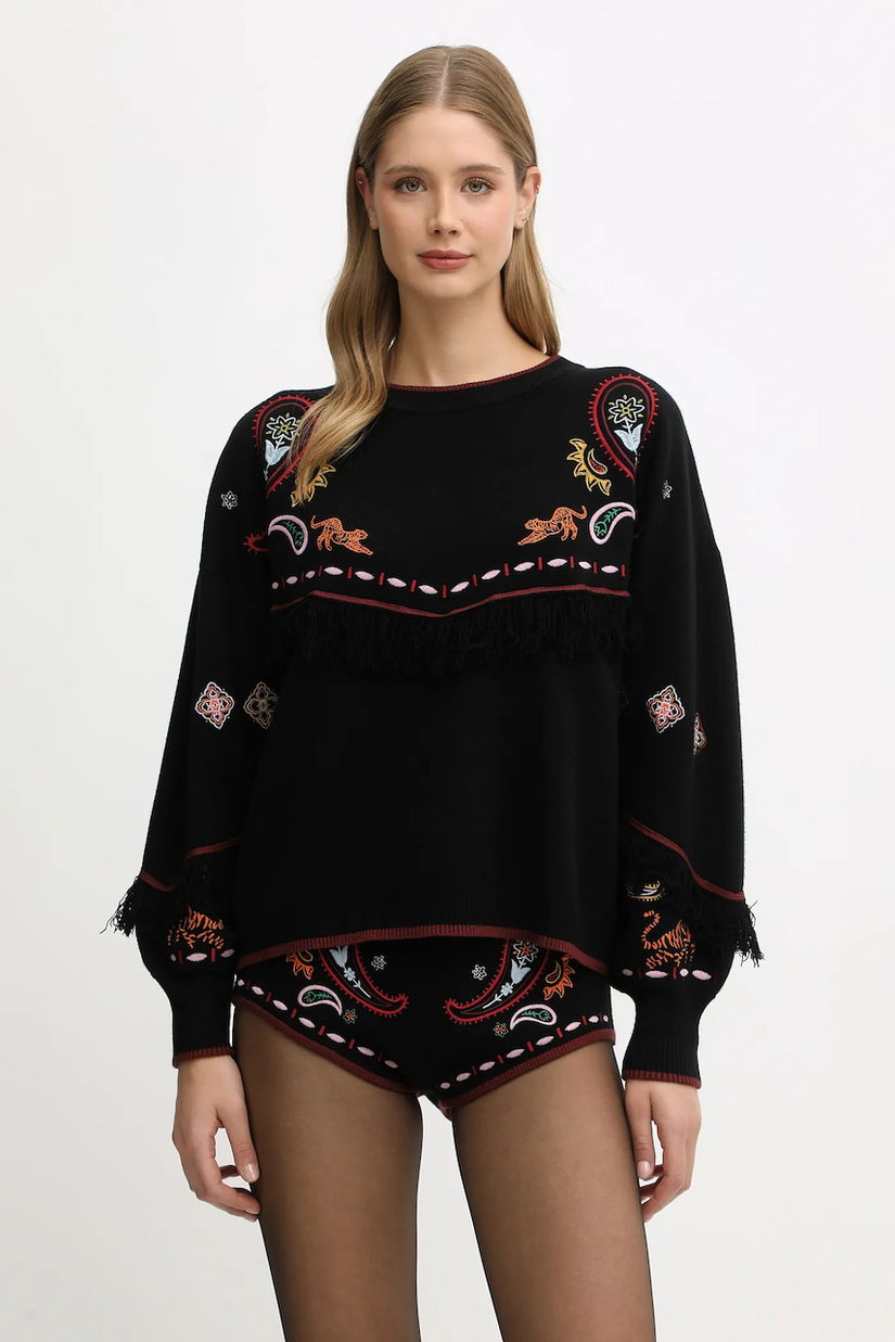 Never Fully Dressed pulover culoarea negru, NFDKN731