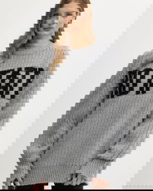 Rotate pulover din amestec de lână culoarea gri, 114641039