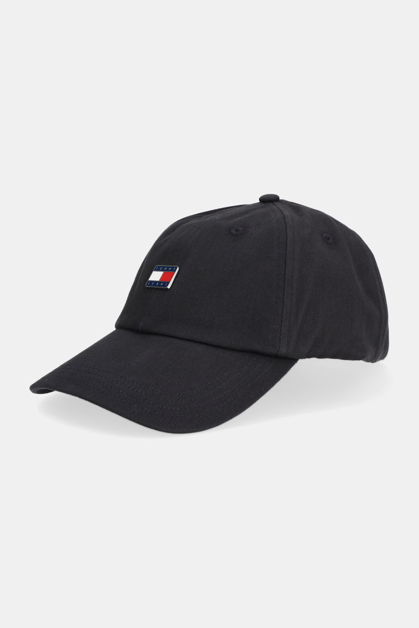 Tommy Jeans șapcă de baseball din bumbac culoarea negru, AW0AW17901