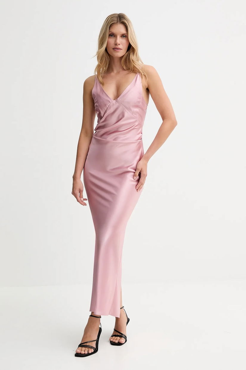 Nanushka rochie culoarea roz, maxi, evazați, NW25PFDR03533