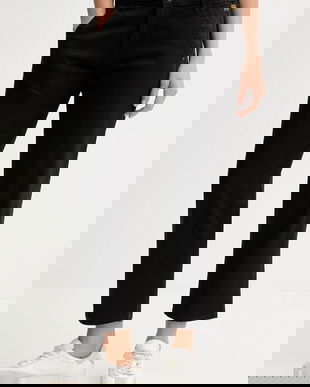 G-Star pantaloni culoarea negru, drept, high waist, D25257.C106