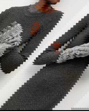 Answear.LAB mănuși de lână culoarea gri