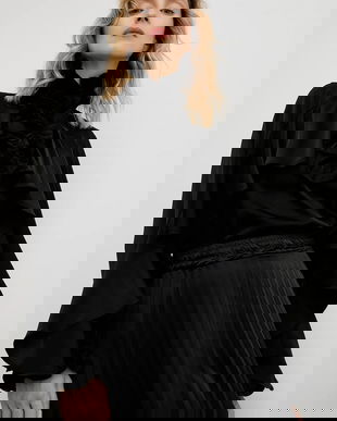 Answear.LAB bluza culoarea negru, neted