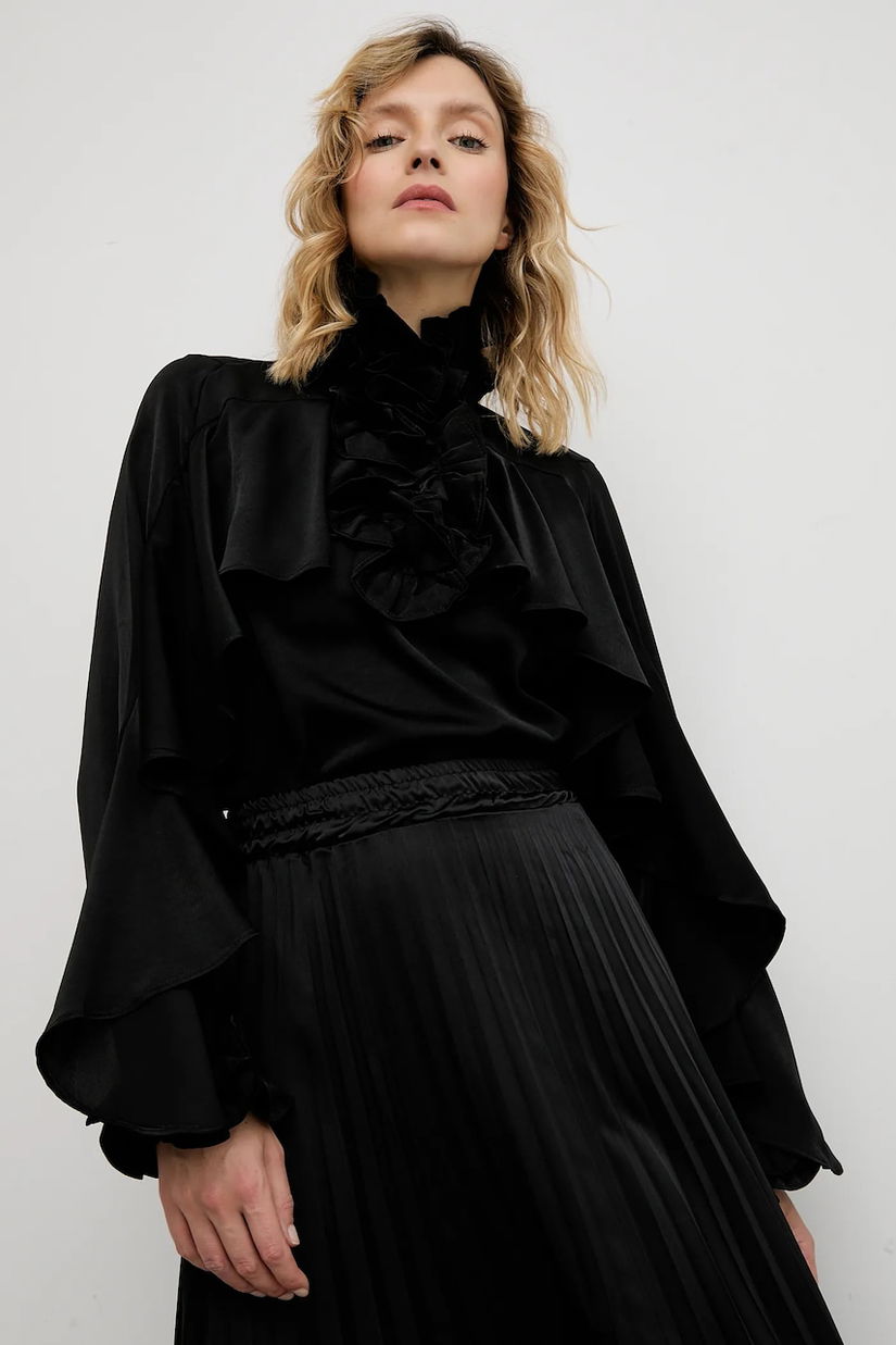 Answear.LAB bluza culoarea negru, neted