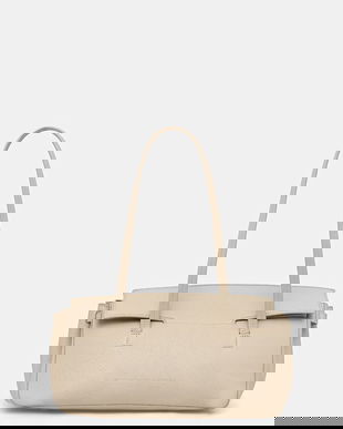 Liviana Conti poșetă de piele culoarea bej, A5WA51