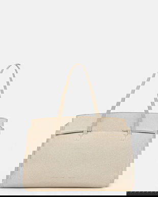 Liviana Conti poșetă de piele culoarea bej, A5WA52