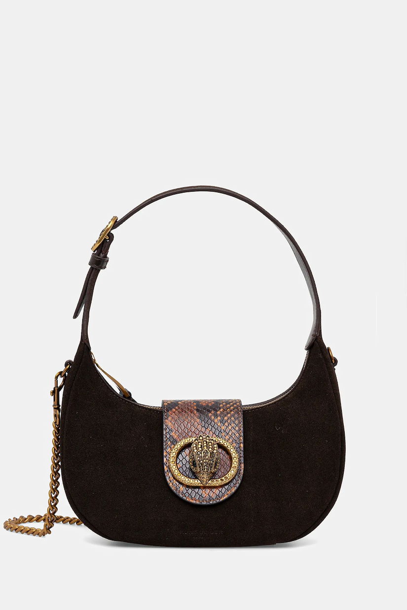 Kurt Geiger London geantă de mână din piele întoarsă CHELSEA culoarea maro, 3601139219