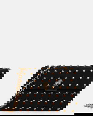 Kurt Geiger London geantă de mână din piele întoarsă KENSINGTON culoarea negru, 5023005219