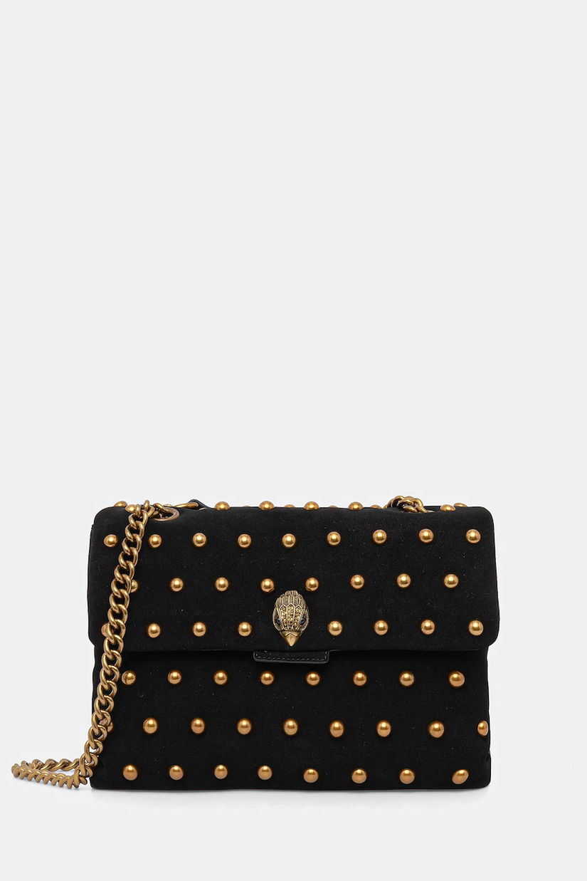 Kurt Geiger London geantă de mână din piele întoarsă KENSINGTON culoarea negru, 5023005219