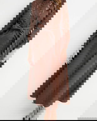 Answear.LAB rochie din bumbac culoarea maro, maxi, drept