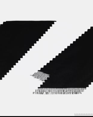 Answear.LAB sal de lana culoarea negru, neted