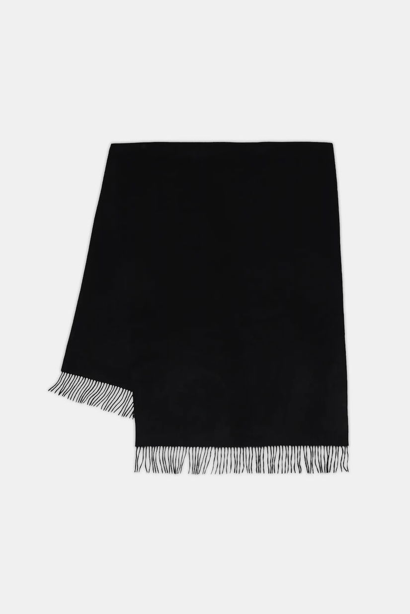 Answear.LAB sal de lana culoarea negru, neted