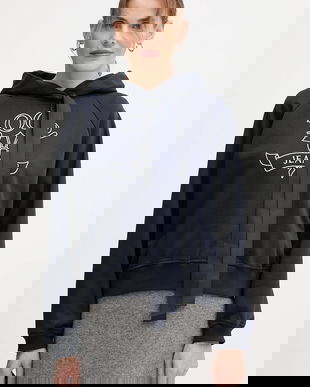 Joop! hanorac de bumbac culoarea negru, cu glugă, cu imprimeu, 30046176