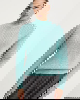 Morgan pulover din amestec de lână MSTORI culoarea roz, cu turtleneck, MSTORI