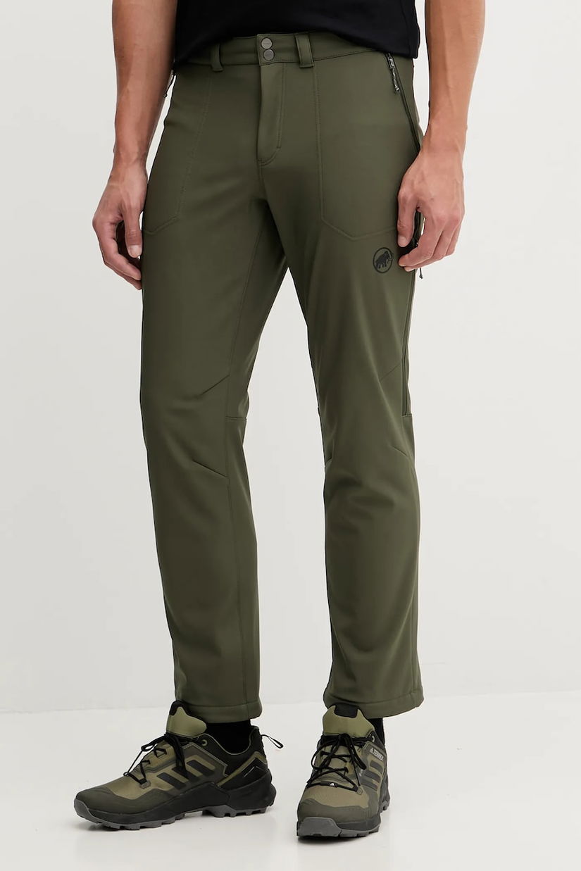 Mammut pantaloni sport Runbold Winter culoarea verde, drept, 1021.01380