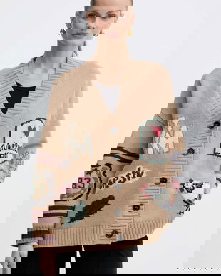 Weekend Max Mara cardigan din lână BELGIO culoarea bej, călduros, 2525346082600