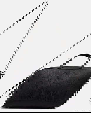 Weekend Max Mara poșetă de piele PALOS culoarea negru, 2525516085600