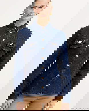 Fracomina cămașă jeans cu guler clasic, regular, FS25WT6004W78201