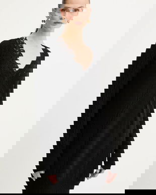 Ermanno Scervino LIFE rochie din amestec de lână culoarea negru, mini, drept, D474Q501APNJG