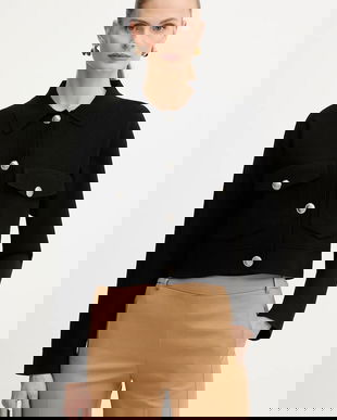 BOSS Orange cardigan culoarea negru, 50543970