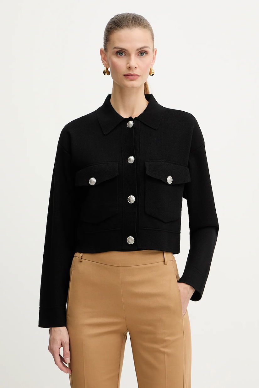 BOSS Orange cardigan culoarea negru, 50543970
