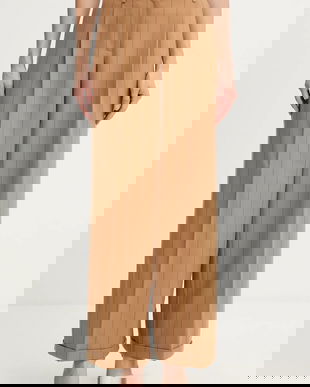 MAX&Co. pantaloni culoarea maro, drept, high waist, 2526136053200