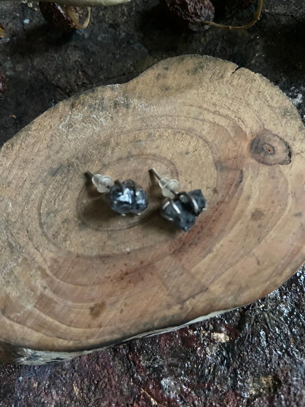 Cercei din argint 925 si pietre brute de diamant herkimer