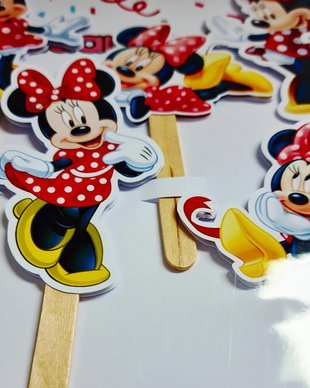 Set Mini Toppere Brioșe - Minnie & Mickey Mouse, Ursuleti Roz și Albaștri - Decor Candy Bar Botez, Moț/Turtă, Gender Reveal