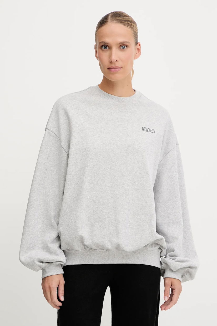 Puma hanorac de bumbac PUMA x ROSÉ culoarea gri, uni, 633803
