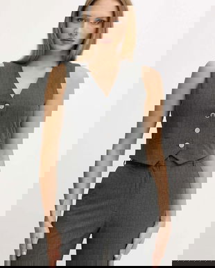 Morgan vestă culoarea gri, un singur rand de nasturi, CBOKY.F