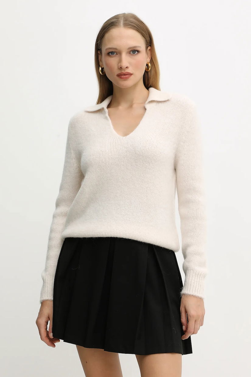 Morgan pulover din amestec de alpaca culoarea bej, light, MCLO