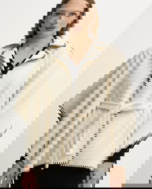 Morgan poncho culoarea bej, light, 5BELCO