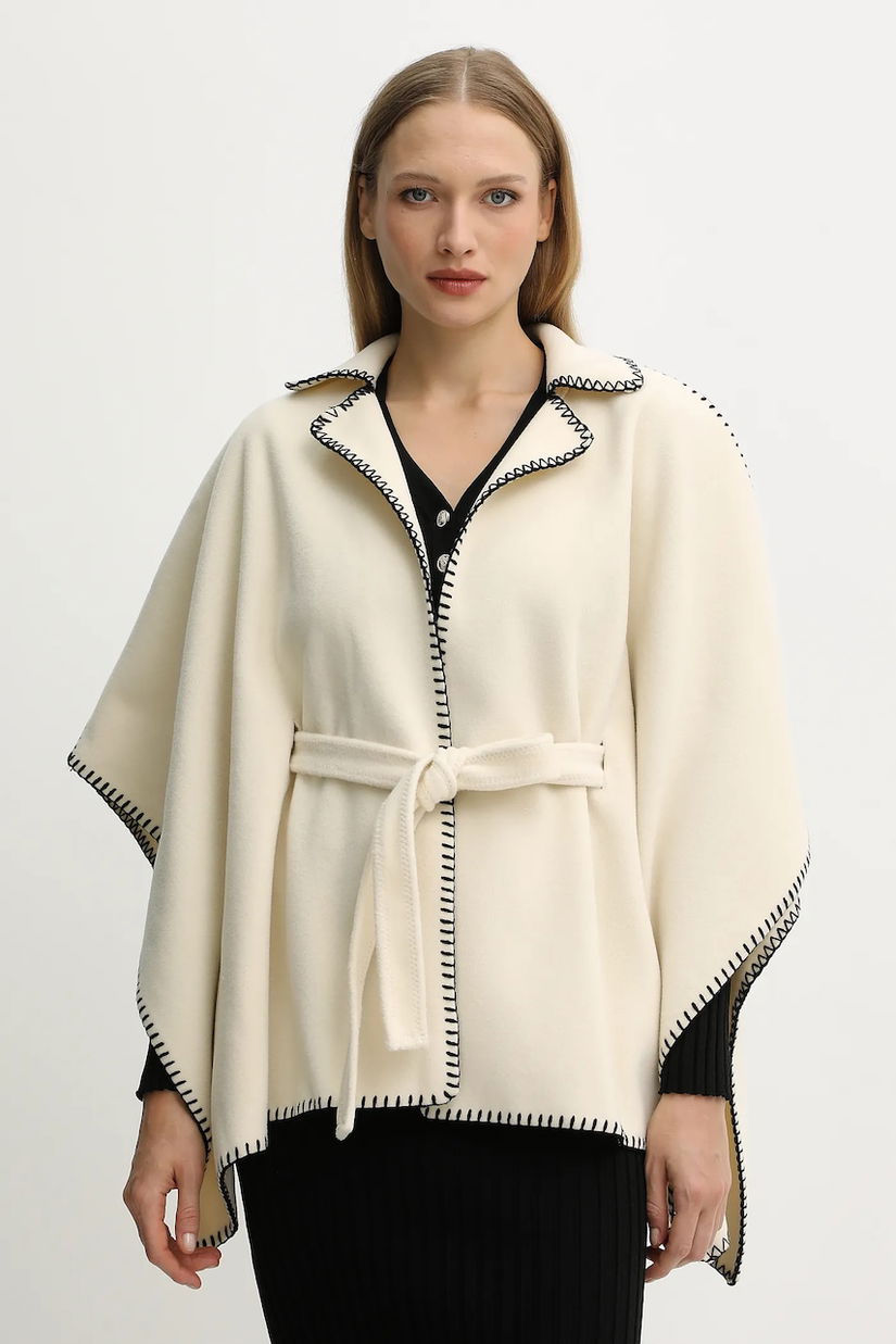 Morgan poncho culoarea bej, light, 5BELCO