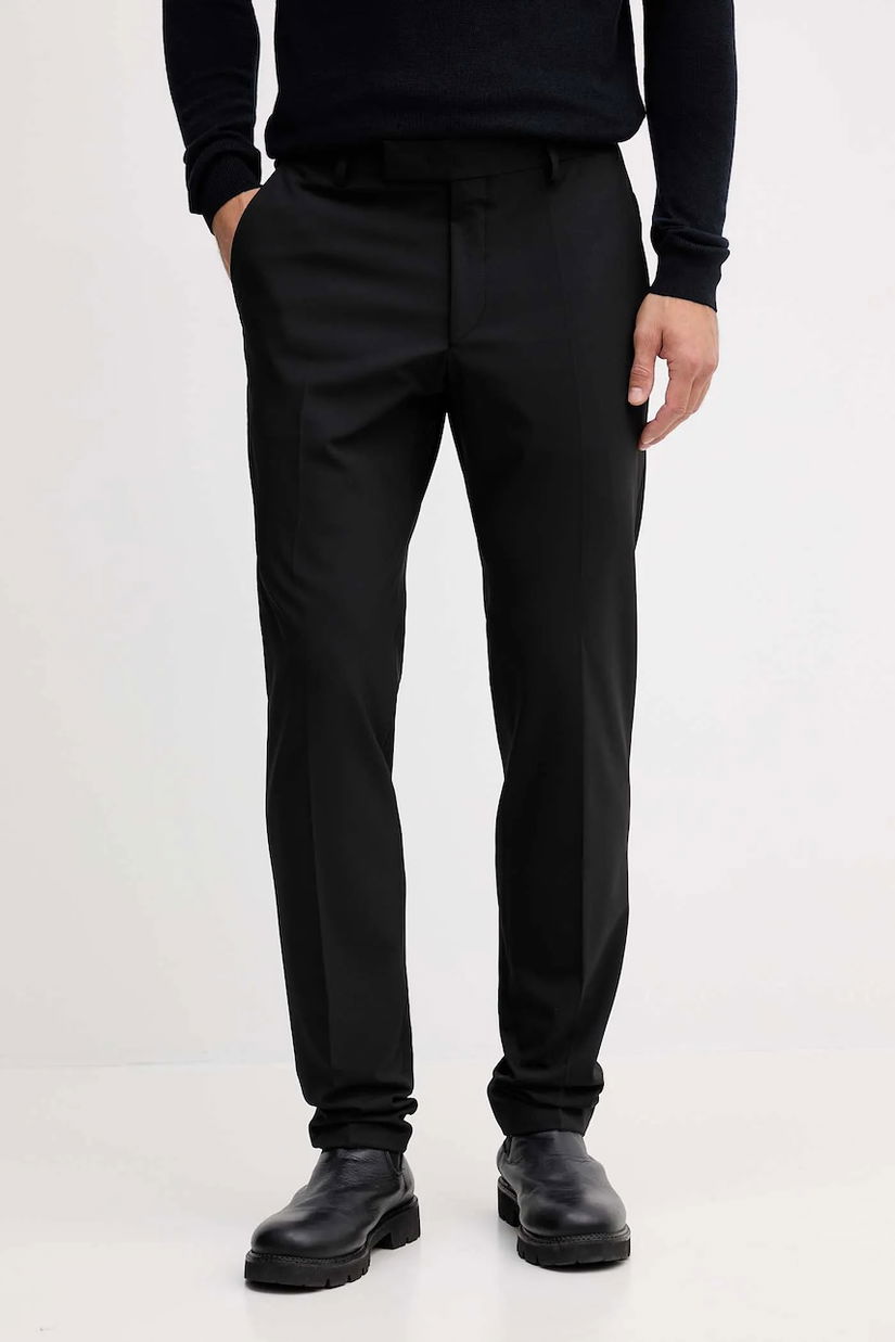 Karl Lagerfeld pantaloni culoarea negru, drept, 554037.255002