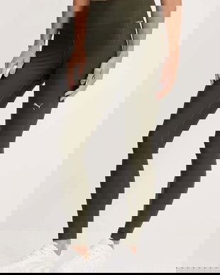 Puma leggins de antrenament culoarea verde, uni, 527452