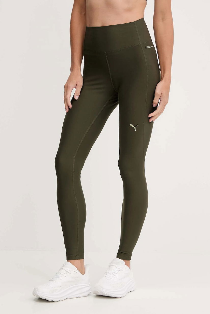 Puma leggins de antrenament culoarea verde, uni, 527452