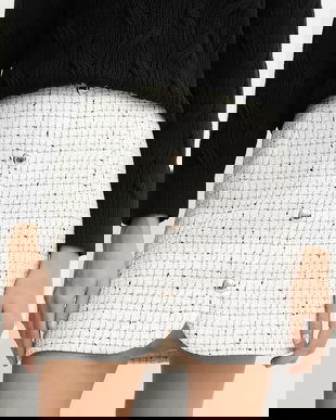 Morgan fusta culoarea bej, mini, drept, JGABY