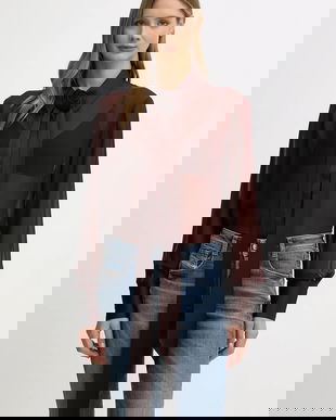 Gestuz cămașă culoarea roșu, cu guler clasic, regular, 10910669