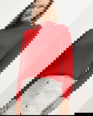 Morgan pulover din amestec de lână MSTORI culoarea roz, cu turtleneck, MSTORI