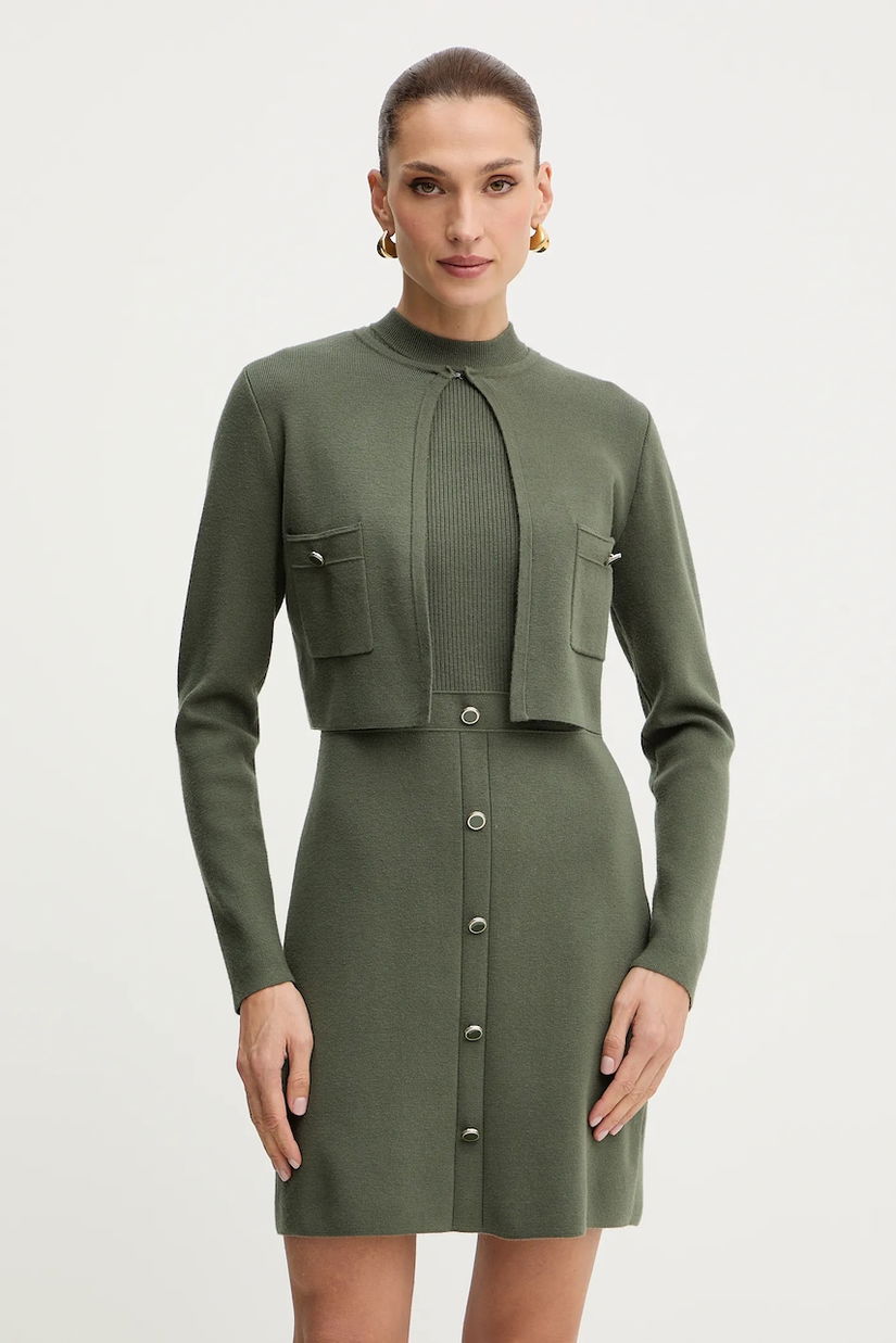 Morgan rochie culoarea verde, mini, mulata, RMCASSY