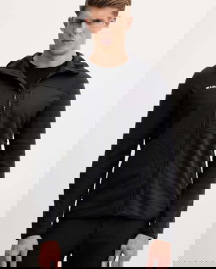 Mammut hanorac în aer liber Tamaro culoarea negru, cu glugă, uni, 1014.06490