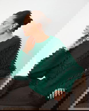 Medicine pulover culoarea turcoaz, călduros