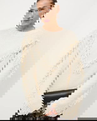 Medicine pulover culoarea bej, călduros